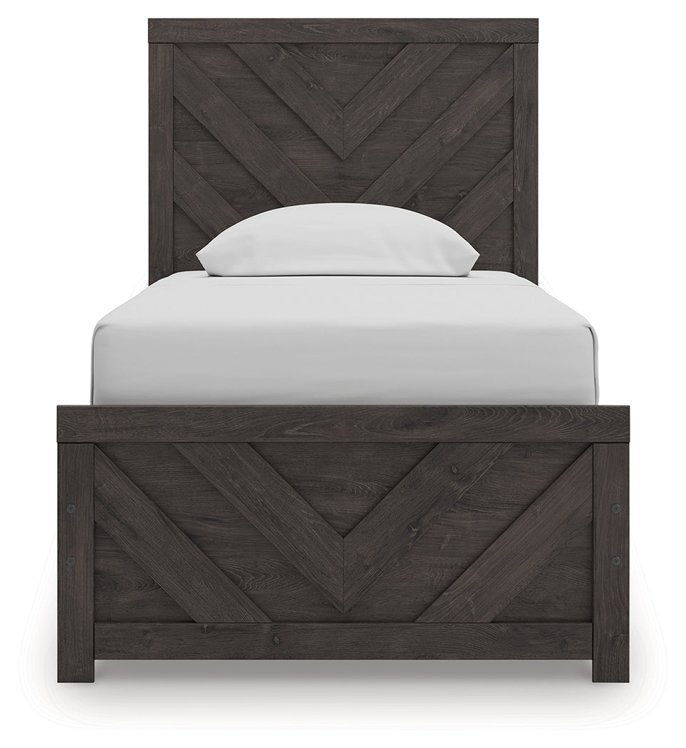 Prendonea Charcoal Twin Panel Bed from Ashley - Luna Furniture