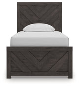 Prendonea Charcoal Twin Panel Bed from Ashley - Luna Furniture