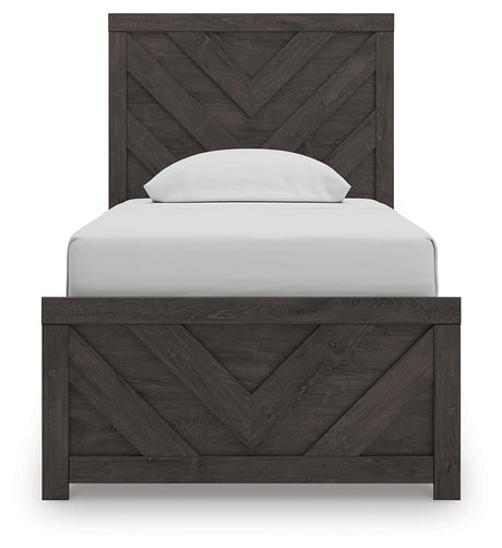 Prendonea Charcoal Twin Panel Bed from Ashley - Luna Furniture
