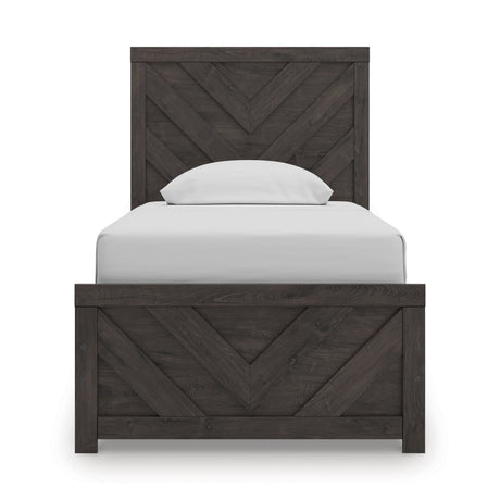 Prendonea Charcoal Twin Panel Bed from Ashley - Luna Furniture