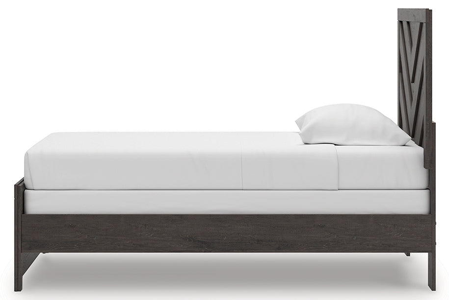 Prendonea Charcoal Twin Panel Bed from Ashley - Luna Furniture