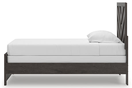 Prendonea Charcoal Twin Panel Bed from Ashley - Luna Furniture