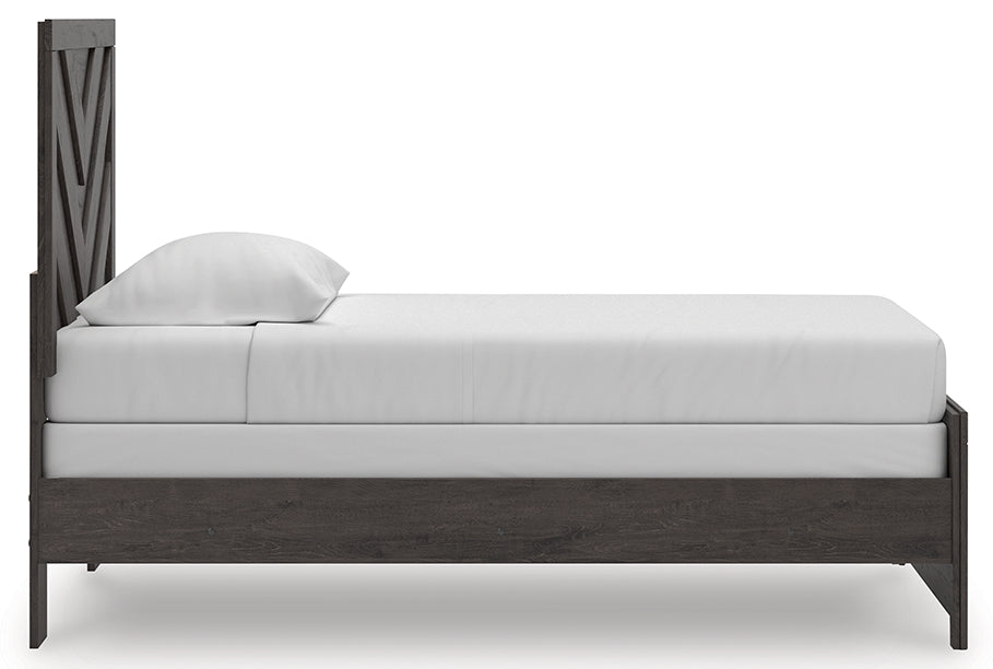 Prendonea Charcoal Twin Panel Bed from Ashley - Luna Furniture