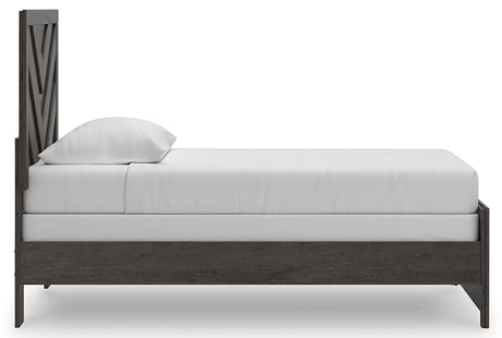 Prendonea Charcoal Twin Panel Bed from Ashley - Luna Furniture
