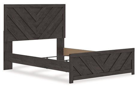 Prendonea Dark Charcoal Queen Panel Bed, Dresser and Nightstand from Ashley - Luna Furniture