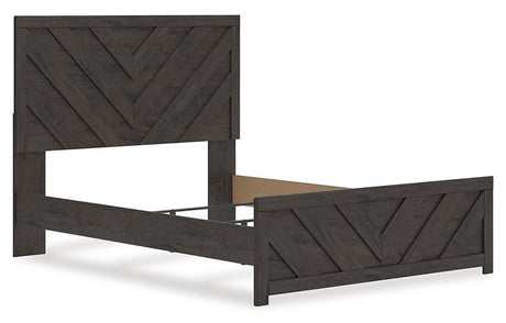 Prendonea Dark Charcoal Queen Panel Bed, Dresser and Nightstand from Ashley Furniture - Luna Furniture