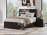 Prendonea Dark Charcoal Queen Panel Bed, Dresser and Nightstand from Ashley - Luna Furniture