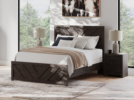 Prendonea Dark Charcoal Queen Panel Bed, Dresser and Nightstand from Ashley - Luna Furniture