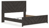 Prendonea Dark Charcoal King Panel Bed, Dresser, Mirror and Nightstand from Ashley - Luna Furniture