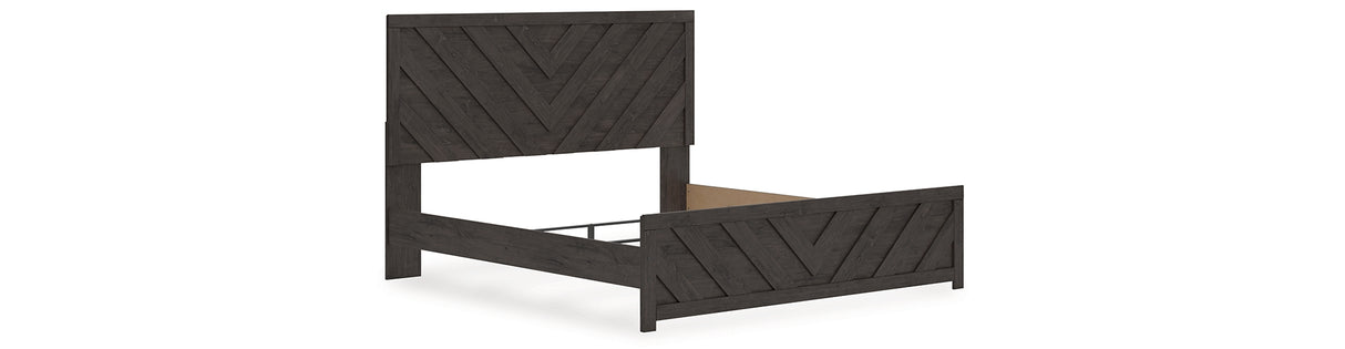 Prendonea Charcoal King Panel Bed from Ashley - Luna Furniture