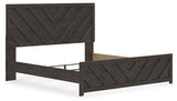 Prendonea Dark Charcoal King Panel Bed, Dresser, Mirror and Nightstand from Ashley Furniture - Luna Furniture