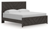 Prendonea Dark Charcoal King Panel Bed, Dresser, Mirror and Nightstand from Ashley - Luna Furniture