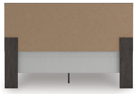 Prendonea Dark Charcoal King Panel Bed, Dresser, Mirror and Nightstand from Ashley - Luna Furniture