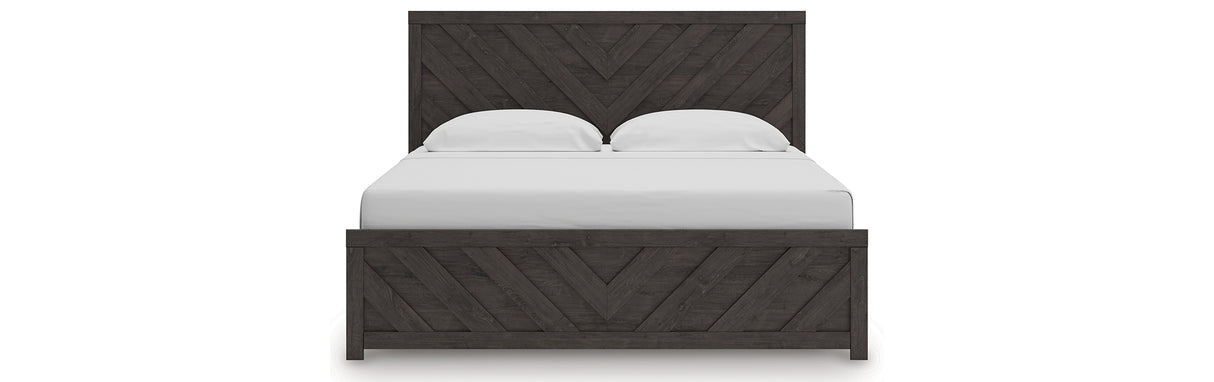 Prendonea Charcoal King Panel Bed from Ashley - Luna Furniture