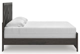 Prendonea Dark Charcoal King Panel Bed, Dresser, Mirror and Nightstand from Ashley Furniture - Luna Furniture
