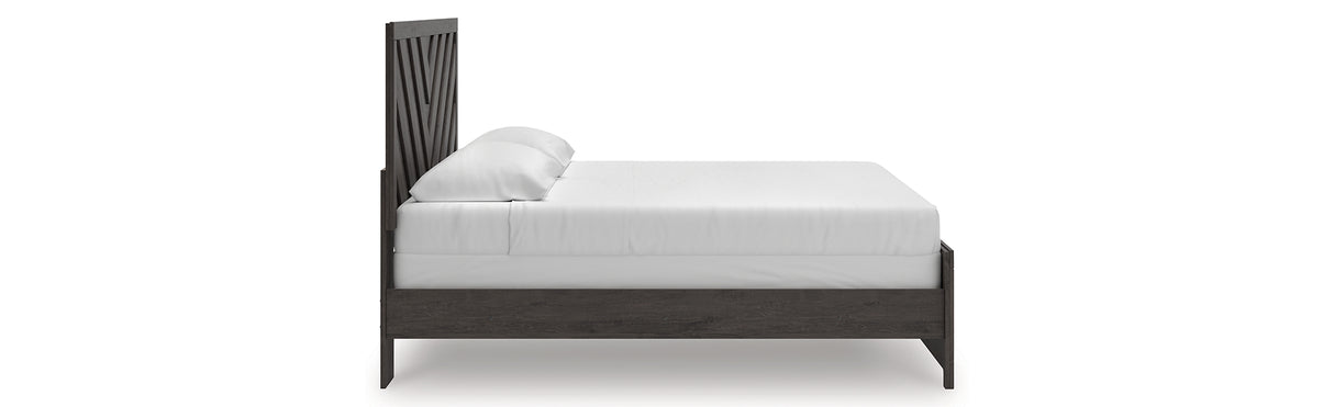 Prendonea Charcoal King Panel Bed from Ashley - Luna Furniture