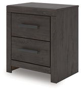 Prendonea Dark Charcoal King Panel Bed, Dresser, Mirror and Nightstand from Ashley - Luna Furniture