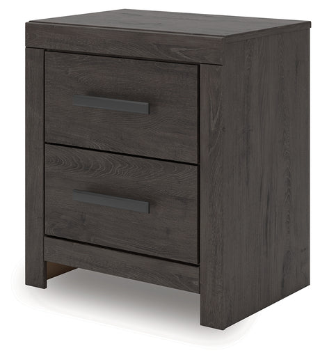 Prendonea Dark Charcoal Queen Panel Bed, Dresser, Mirror and Nightstand from Ashley - Luna Furniture