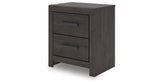 Prendonea Charcoal King Panel Bed and 2 Nightstands from Ashley - Luna Furniture