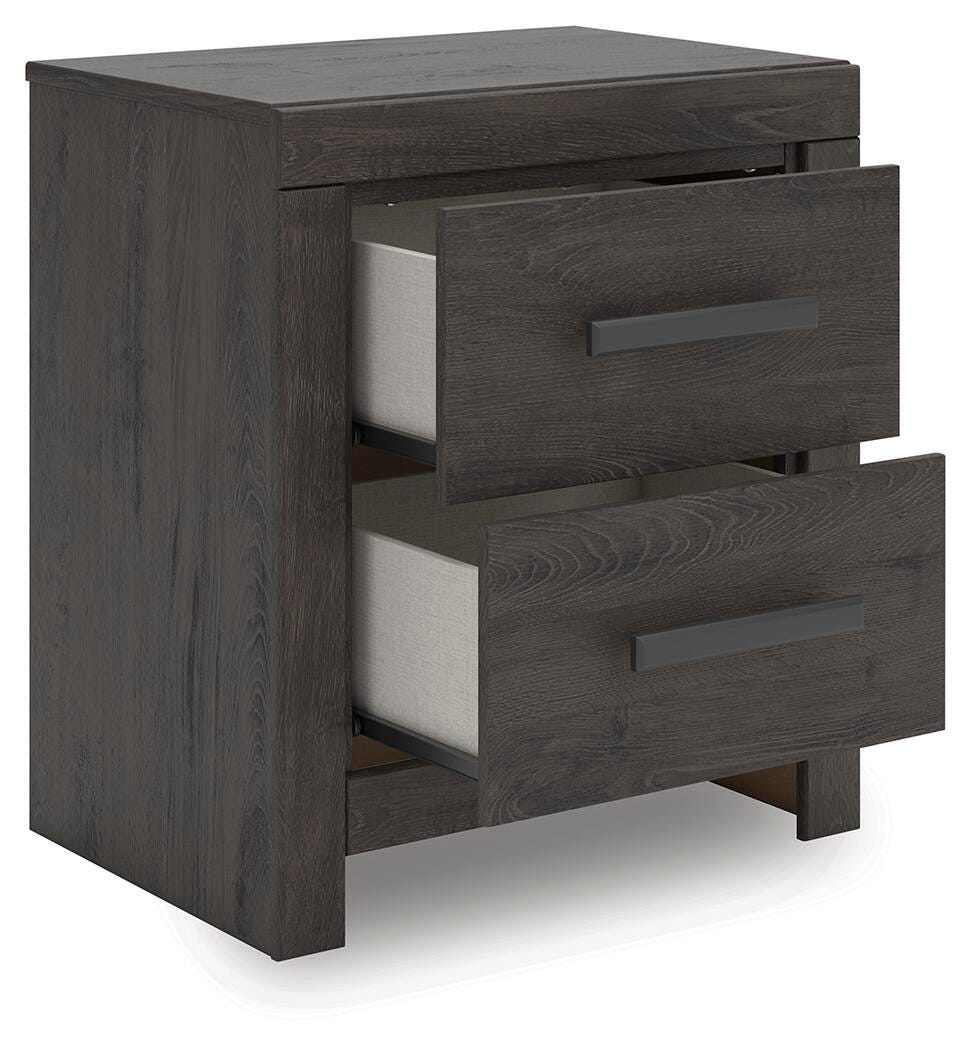 Prendonea Charcoal King Panel Bed, Dresser and Nightstand