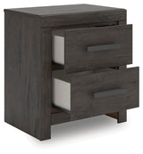 Prendonea Charcoal King Panel Bed and 2 Nightstands from Ashley - Luna Furniture
