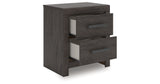 Prendonea Charcoal King Panel Bed and 2 Nightstands from Ashley - Luna Furniture