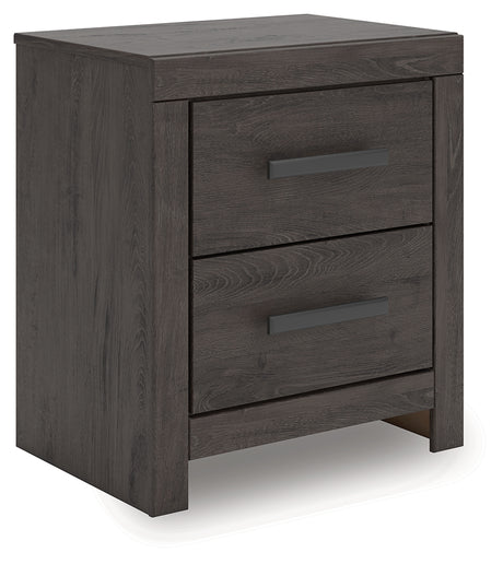 Prendonea Dark Charcoal Queen Panel Bed, Dresser, Mirror and Nightstand from Ashley - Luna Furniture