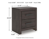 Prendonea Dark Charcoal Queen Panel Bed, Dresser, Mirror and Nightstand from Ashley Furniture - Luna Furniture