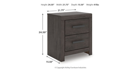 Prendonea Charcoal King Panel Bed and 2 Nightstands from Ashley - Luna Furniture