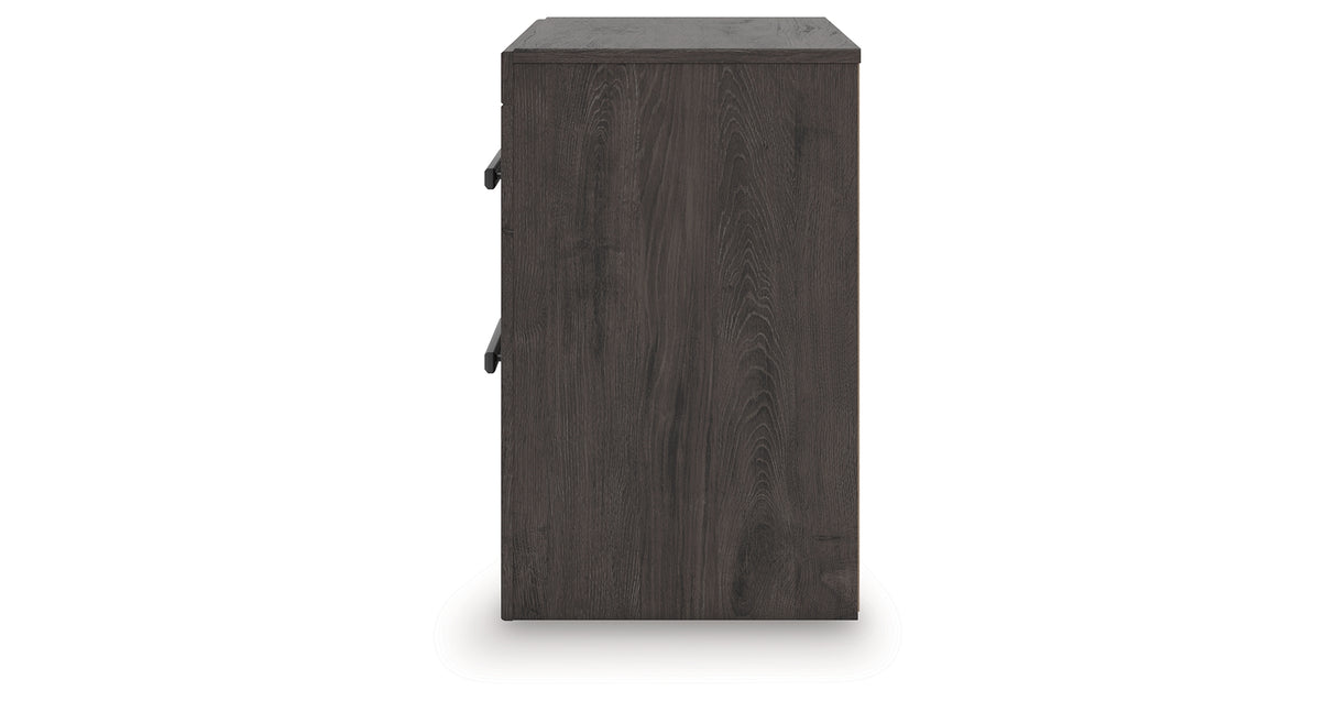 Prendonea Dark Charcoal Queen Panel Bed, Dresser, Mirror and Nightstand from Ashley - Luna Furniture