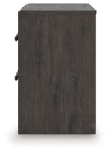 Prendonea Dark Charcoal Queen Panel Bed, Dresser, Mirror and Nightstand from Ashley Furniture - Luna Furniture