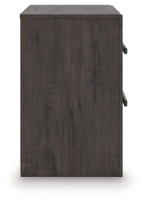 Prendonea Dark Charcoal Queen Panel Bed, Dresser, Mirror and Nightstand from Ashley - Luna Furniture