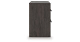 Prendonea Charcoal King Panel Bed and 2 Nightstands from Ashley - Luna Furniture
