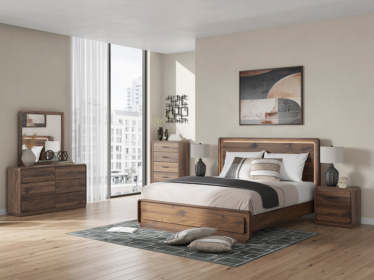 Fortlorn Walnut Brown Panel Bedroom Set from Ashley Furniture - Luna Furniture