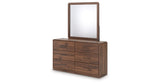 Fortlorn Walnut Brown Dresser and Mirror from Ashley Furniture - Luna Furniture