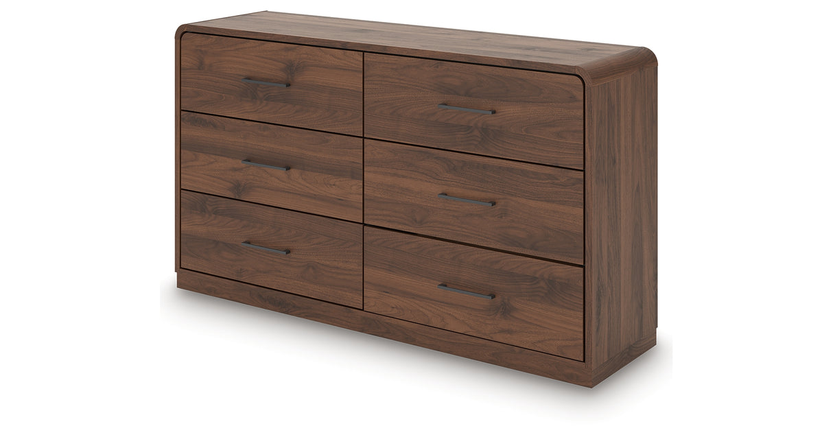 Fortlorn Walnut King Panel Bed, Dresser and 2 Nightstands from Ashley - Luna Furniture