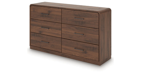 Fortlorn Walnut King Panel Bed, Dresser and 2 Nightstands from Ashley - Luna Furniture