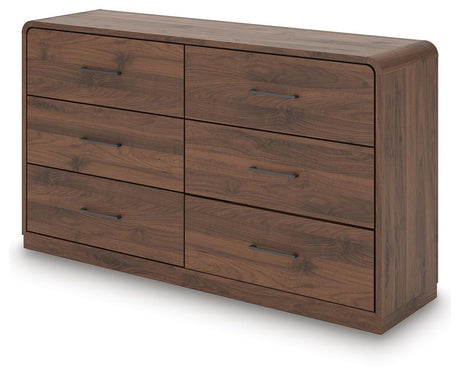Fortlorn Walnut King Panel Bed, Dresser and 2 Nightstands from Ashley - Luna Furniture