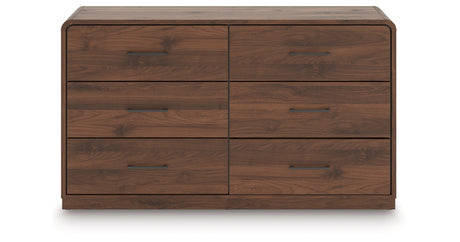 Fortlorn Walnut King Panel Bed, Dresser and 2 Nightstands from Ashley - Luna Furniture