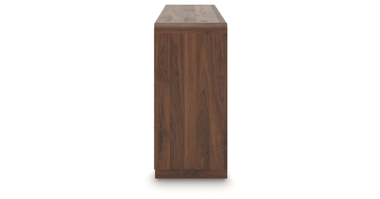 Fortlorn Walnut King Panel Bed, Dresser and 2 Nightstands from Ashley - Luna Furniture