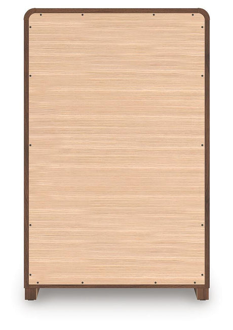 Fortlorn Walnut Brown King Panel Bed, Dresser, Mirror and Chest from Ashley - Luna Furniture