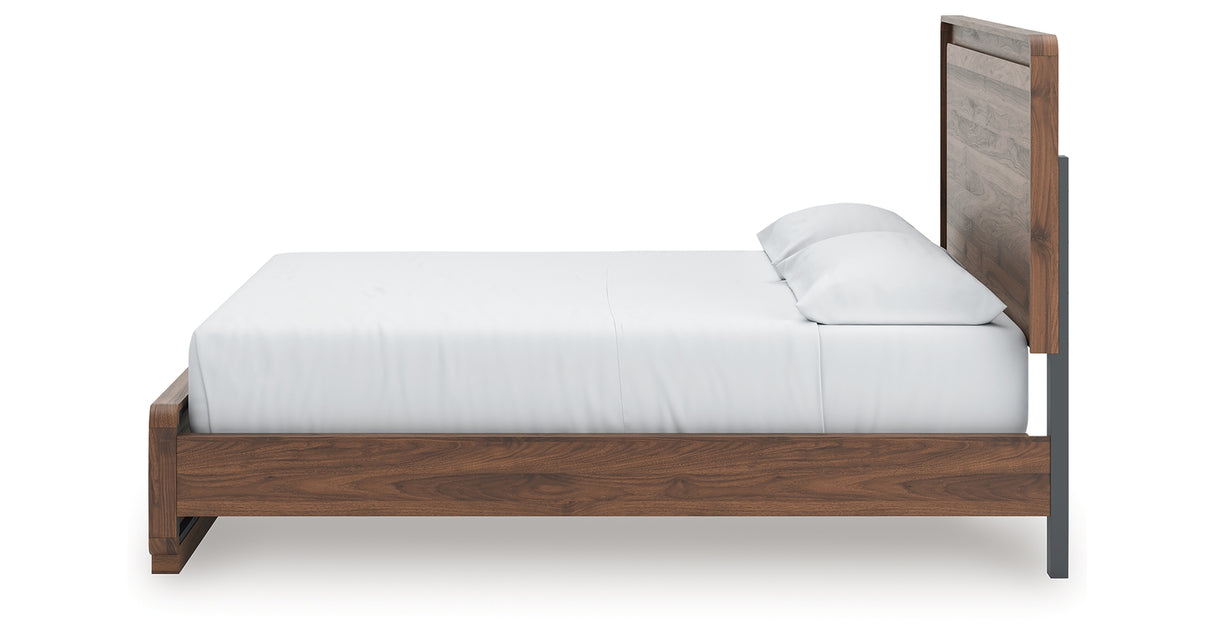 Fortlorn Walnut Brown California King Panel Bed from Ashley Furniture - Luna Furniture
