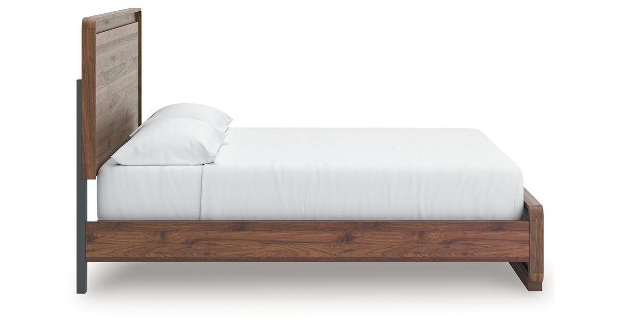 Fortlorn Walnut Brown California King Panel Bed from Ashley Furniture - Luna Furniture