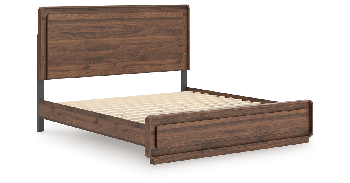 Fortlorn Walnut Brown King Panel Bed from Ashley Furniture - Luna Furniture