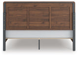 Fortlorn Walnut Brown King Panel Bed, Dresser, Mirror and Nightstand from Ashley - Luna Furniture