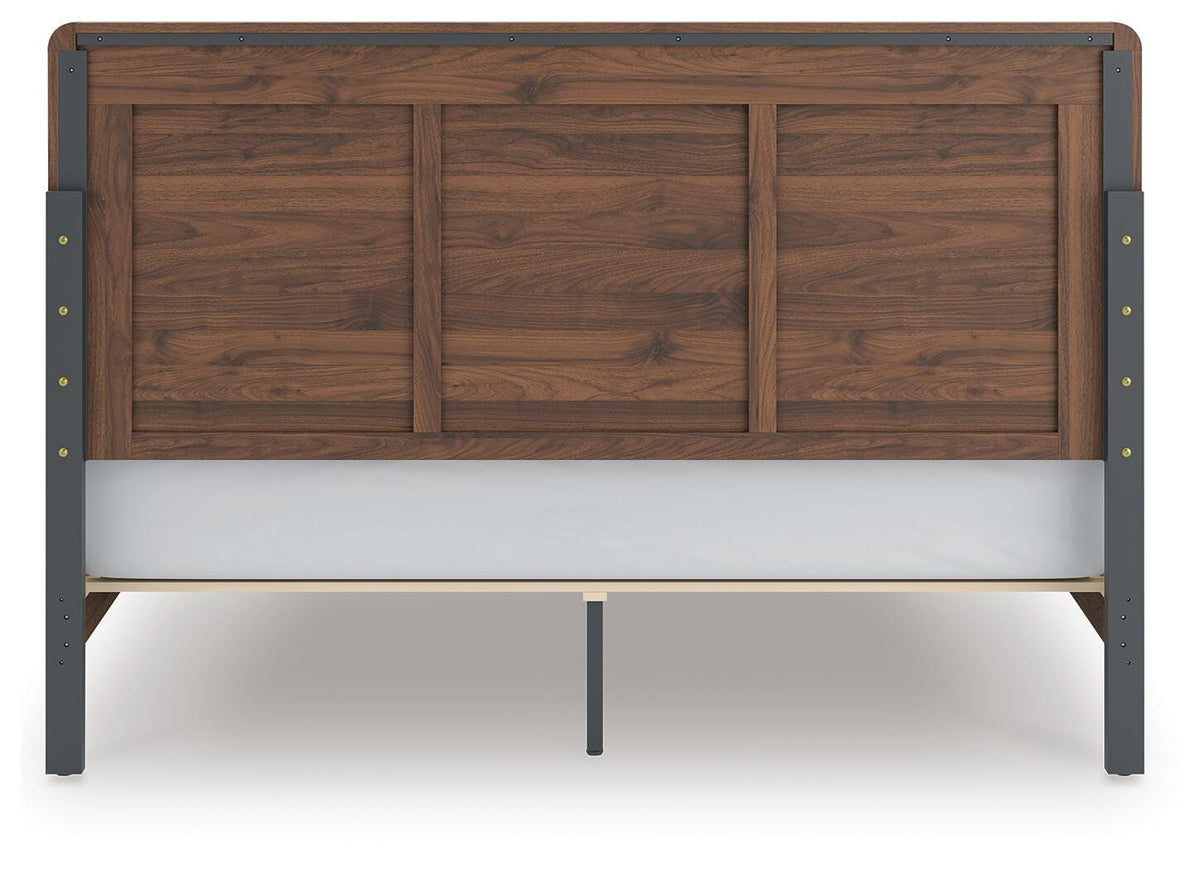 Fortlorn Walnut Brown King Panel Bed, Dresser, Mirror and Chest from Ashley - Luna Furniture