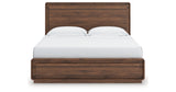 Fortlorn Walnut Brown King Panel Bed from Ashley Furniture - Luna Furniture