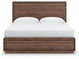 Fortlorn Walnut King Panel Bed, Dresser and 2 Nightstands from Ashley - Luna Furniture