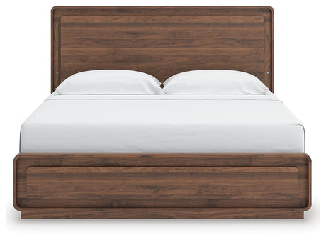 Fortlorn Walnut King Panel Bed, Dresser and 2 Nightstands from Ashley - Luna Furniture