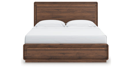 Fortlorn Walnut King Panel Bed, Dresser and 2 Nightstands from Ashley - Luna Furniture